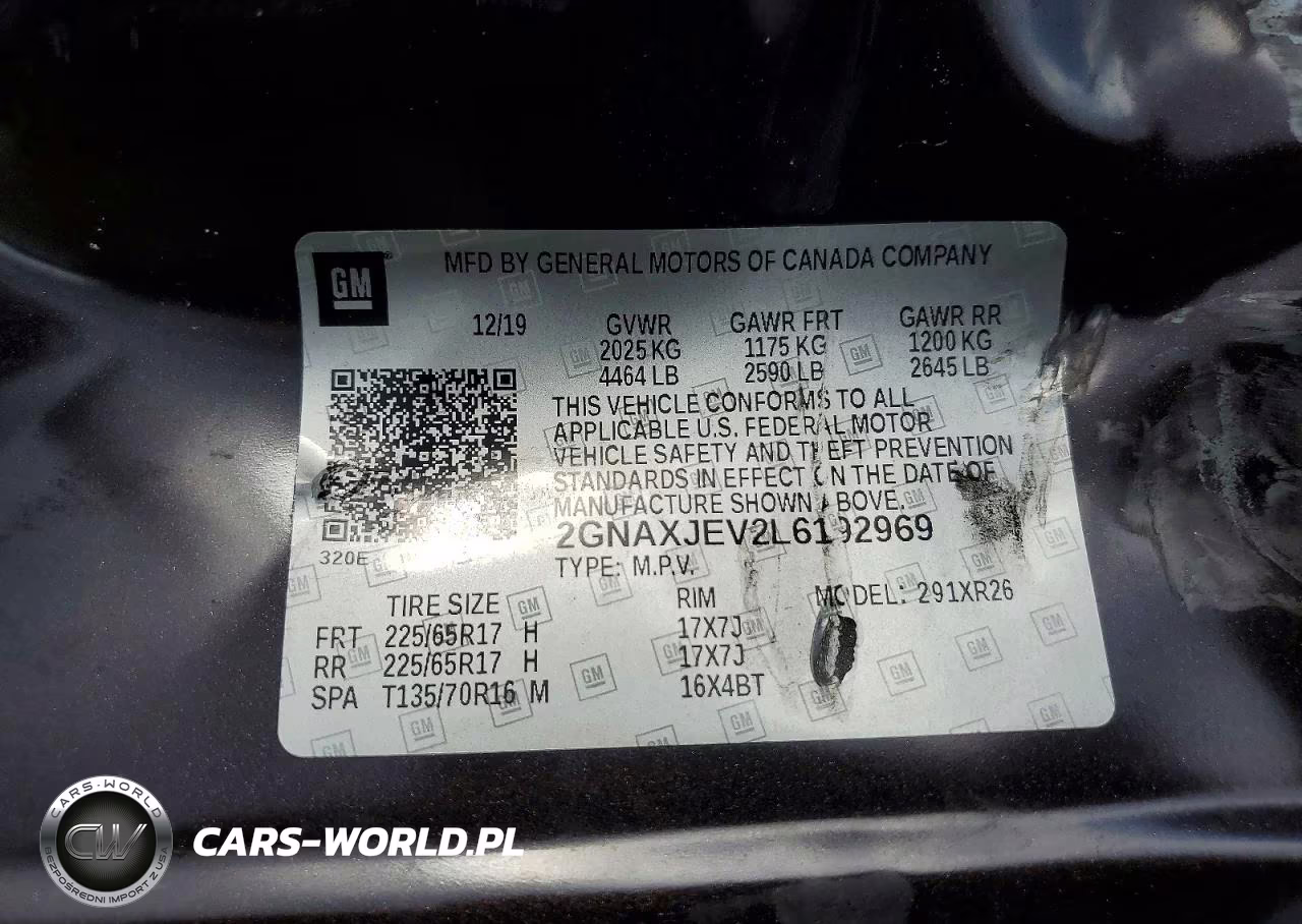 2020 Chevrolet Equinox Lt VIN:2GNAXJEV2L6192969 - 13