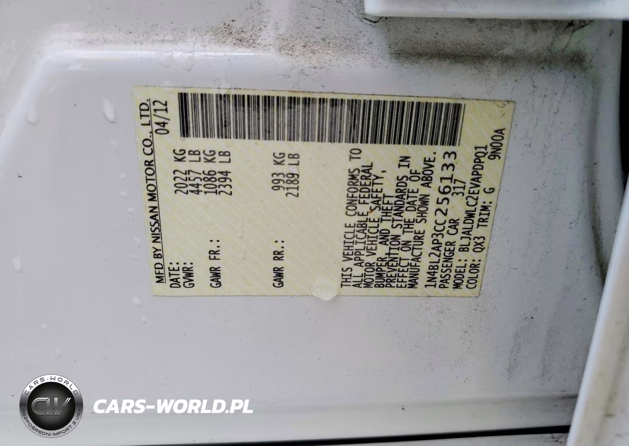 2012 Nissan Altima Sr VIN:1N4BL2AP3CC256133 - 12