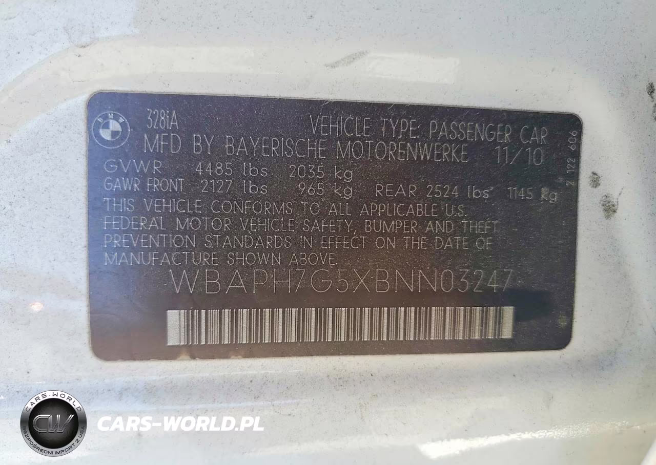 2011 BMW 328 I VIN:WBAPH7G5XBNN03247 - 12