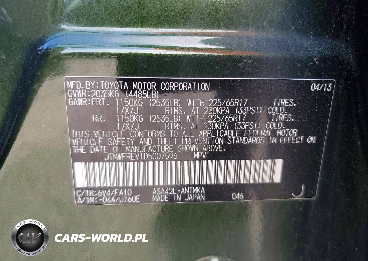 2013 Toyota Rav4 Xle VIN:JTMWFREV1D5007596 - 14