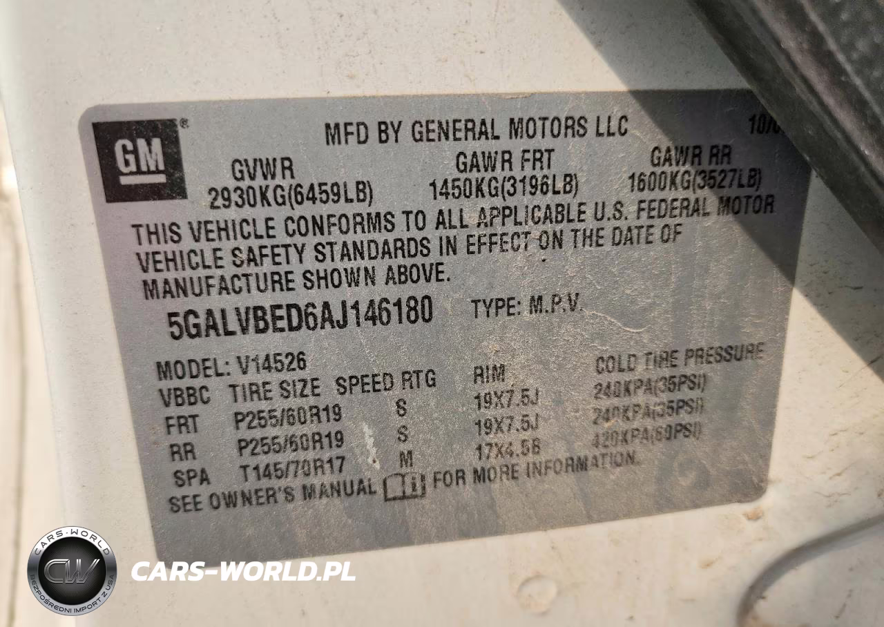 2010 Buick Enclave Cxl VIN:5GALVBED6AJ146180 - 13