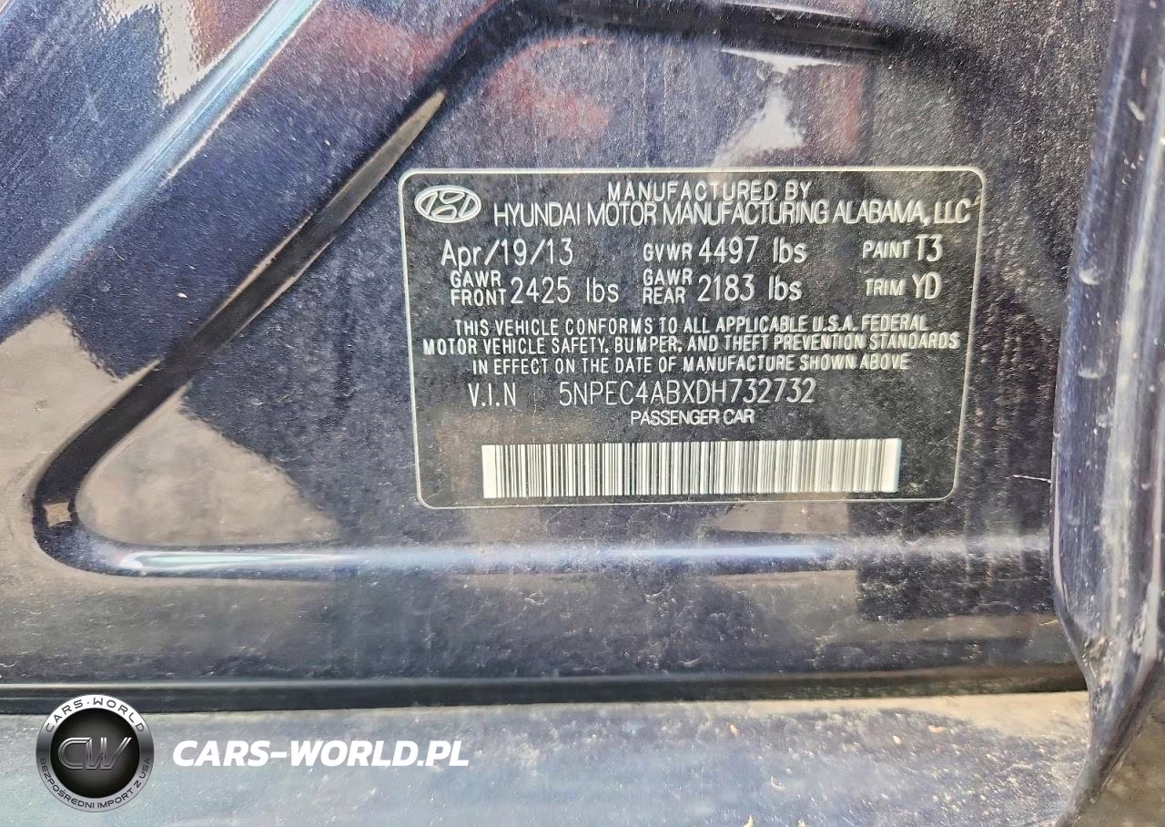 2013 Hyundai Sonata Limited 2.0T VIN:5NPEC4ABXDH732732 - 13