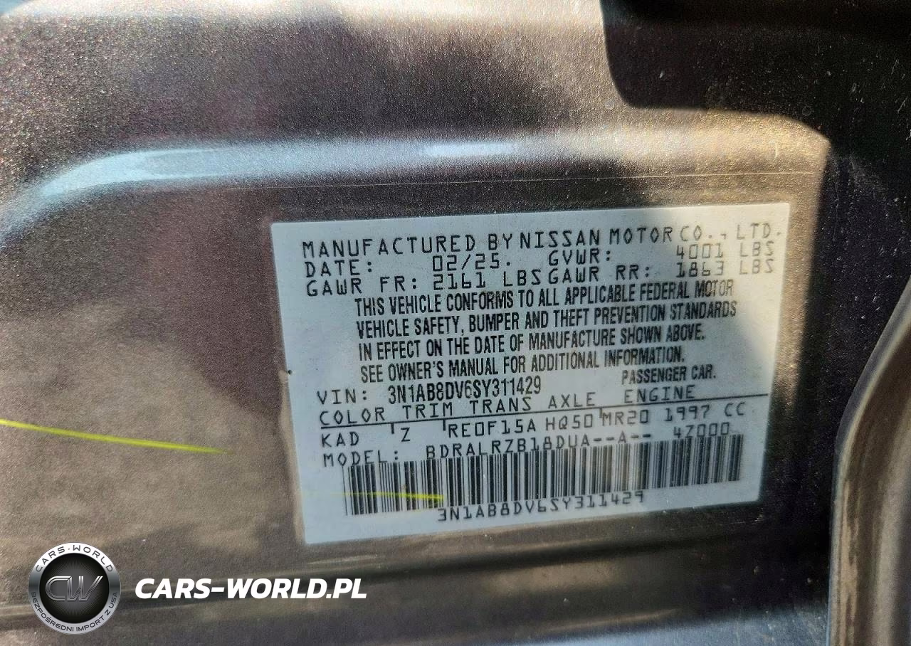 2025 Nissan Sentra Sr VIN:3N1AB8DV6SY311429 - 12