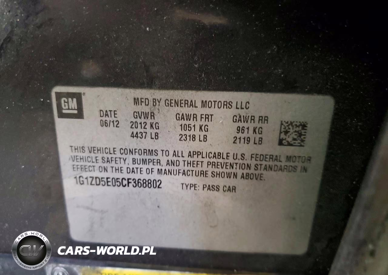 2012 Chevrolet Malibu 2Lt VIN:1G1ZD5E05CF368802 - 12