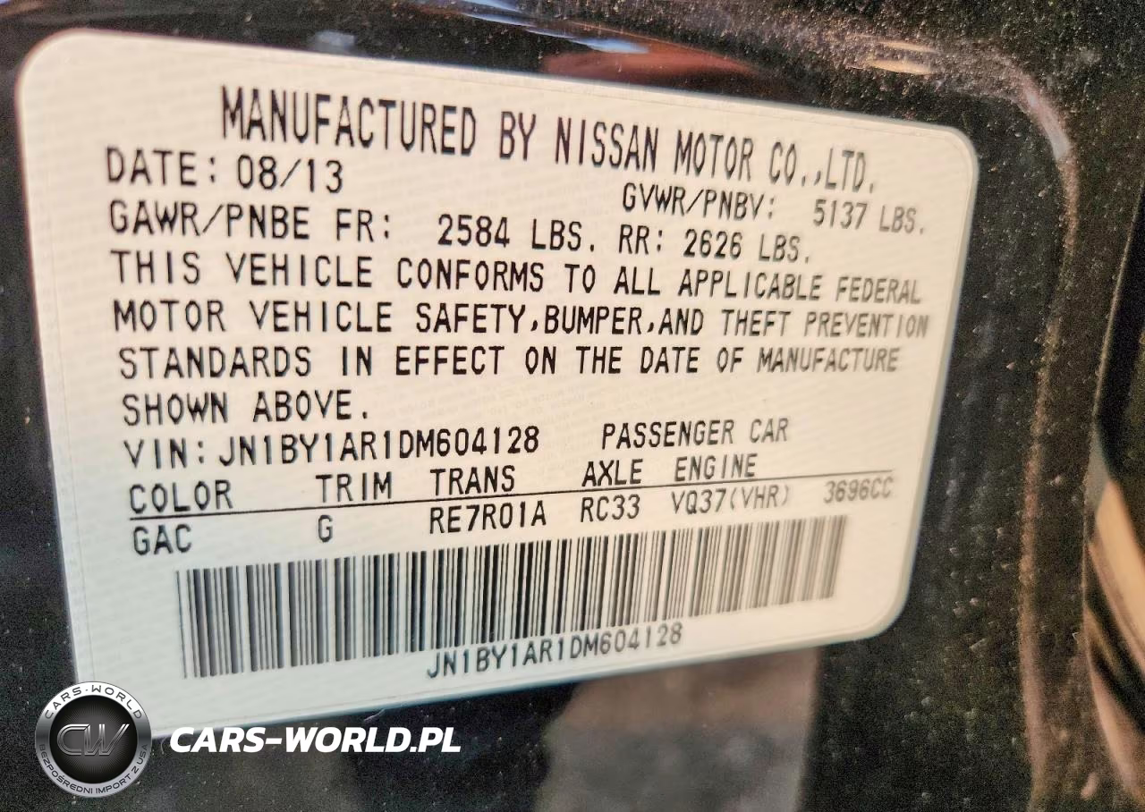 2013 Infiniti M37 X VIN:JN1BY1AR1DM604128 - 12