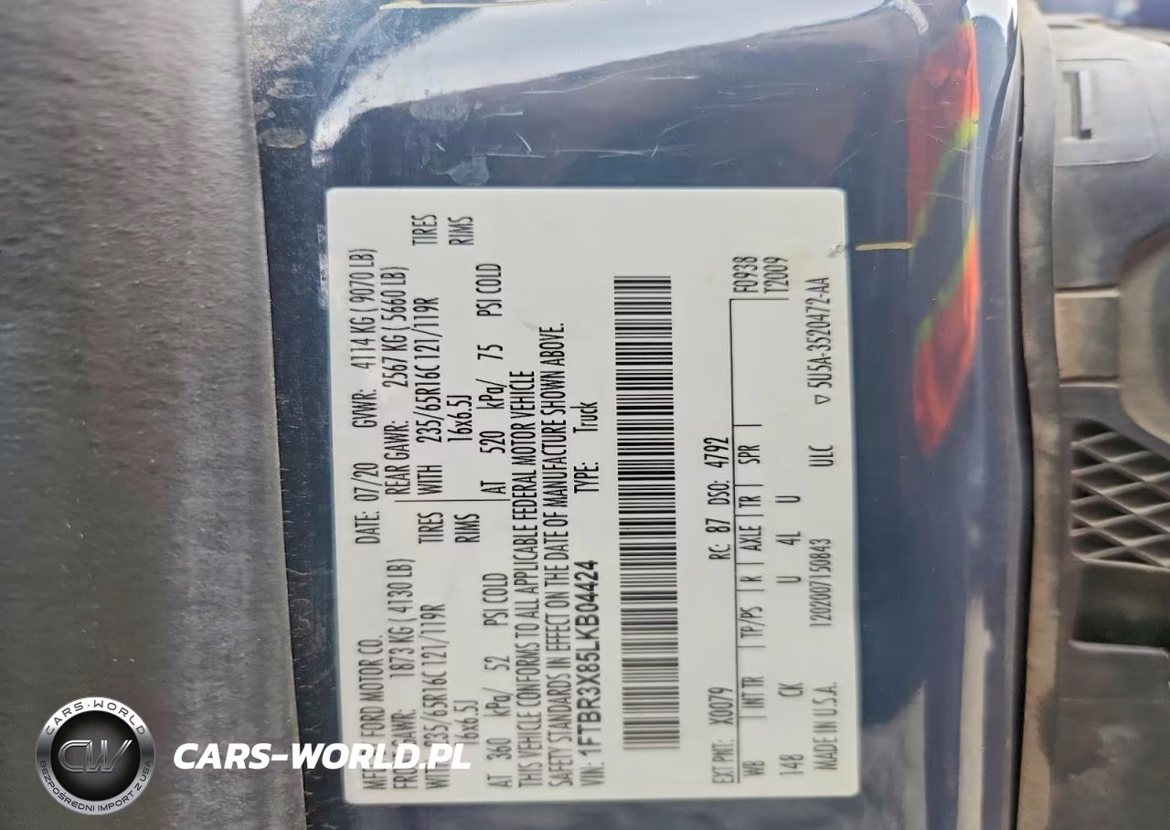 2020 Ford Transit 250 Delivery Van VIN:1FTBR3X85LKB04424 - 13