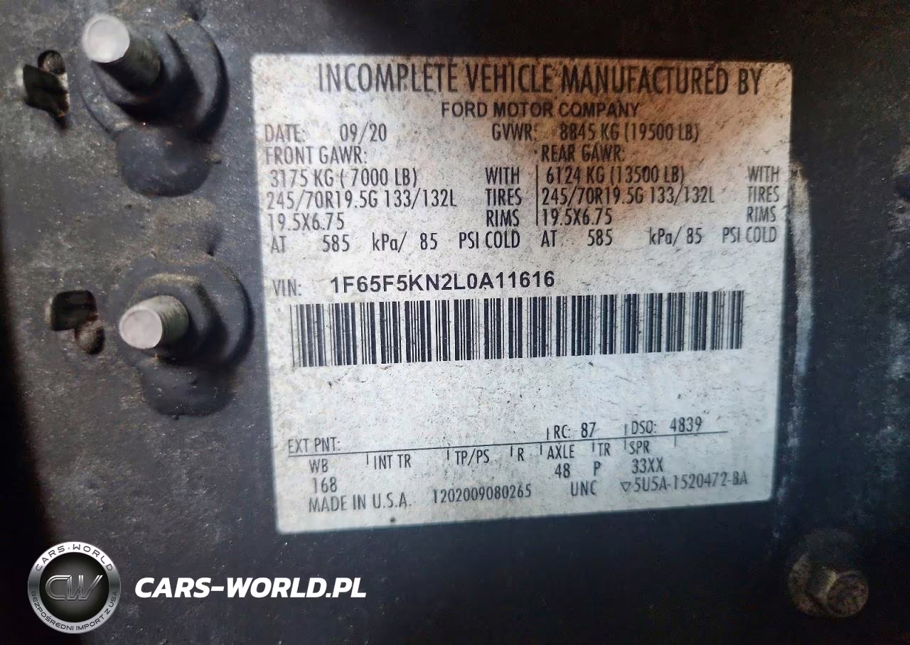 2020 Ford F59 Delivery Truck VIN:1F65F5KN2L0A11616 - 13