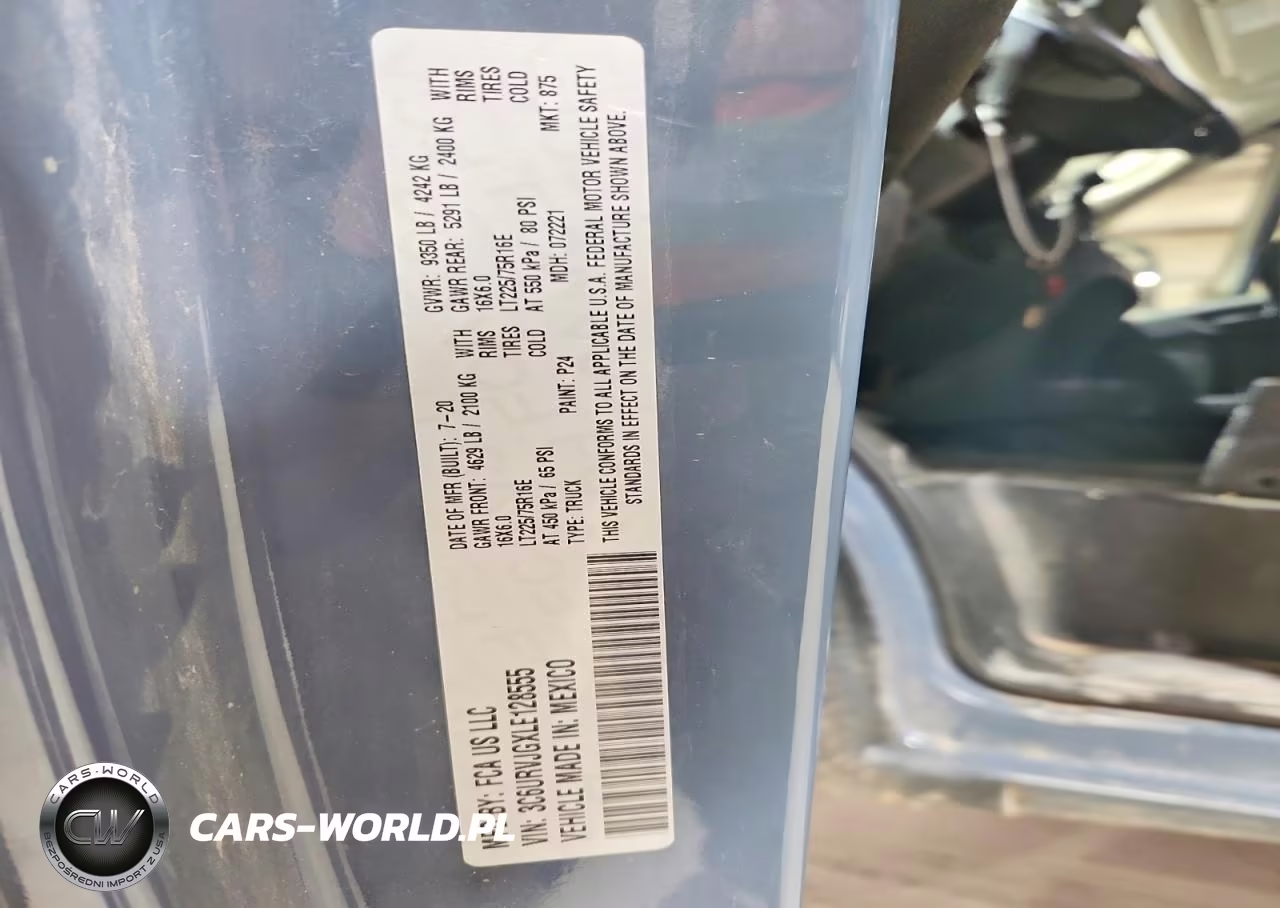 2020 Ram Promaster 3500 Delivery Van VIN:3C6URVJGXLE128555 - 13