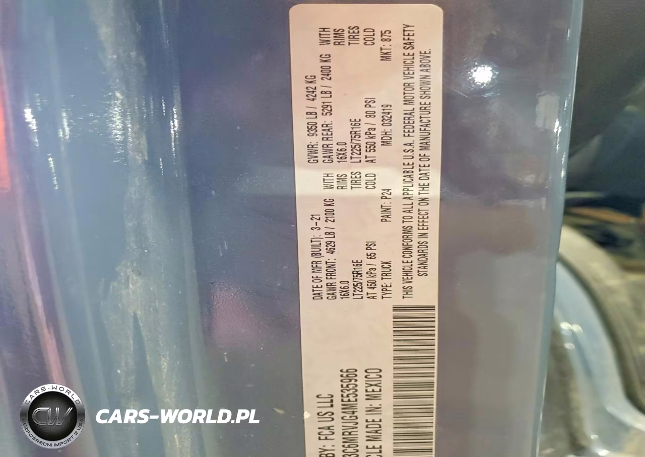 2021 Ram Promaster 3500 3500 High VIN:3C6MRVJG4ME535966 - 13