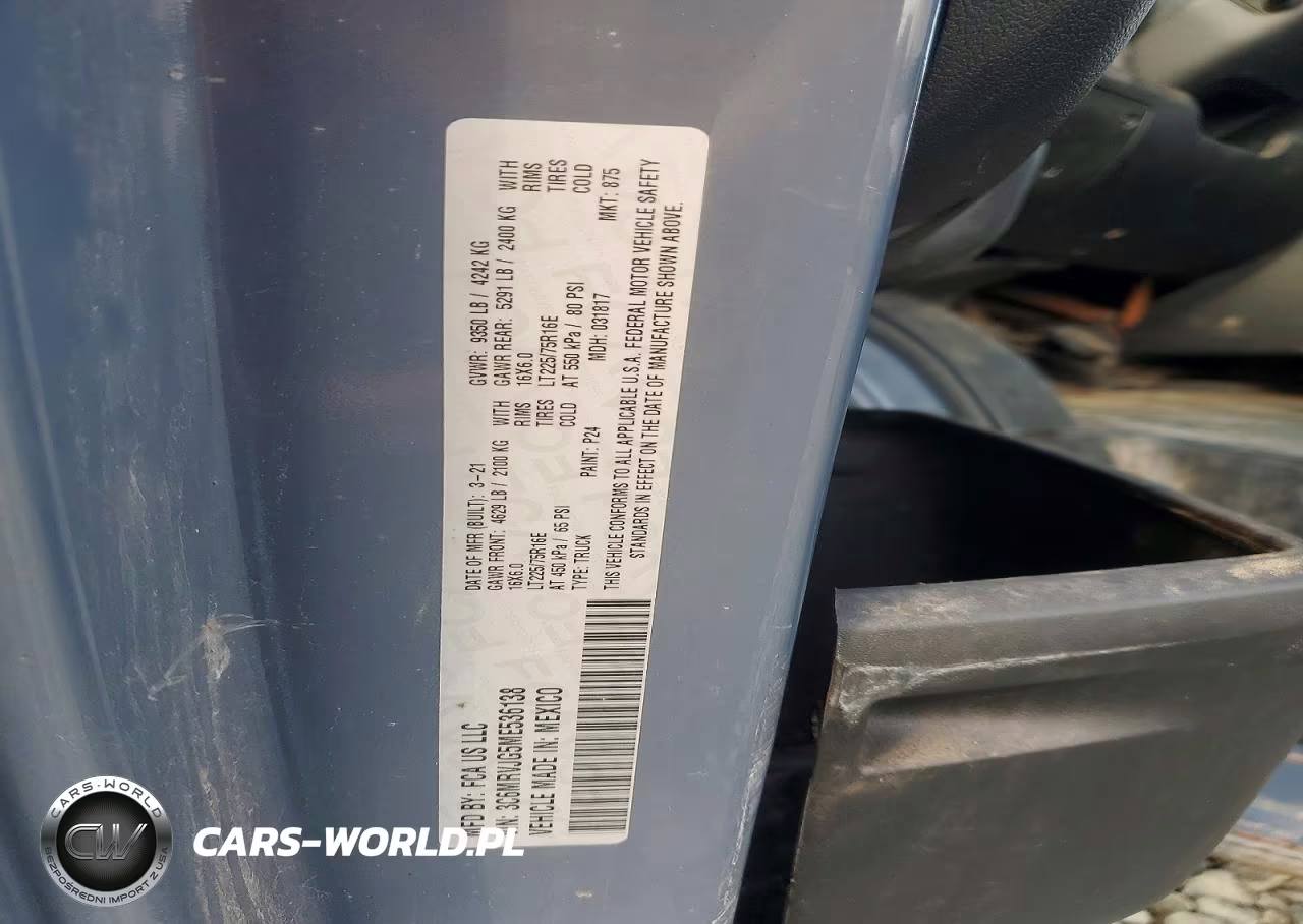2021 Ram Promaster 3500 Delivery Van VIN:3C6MRVJG5ME536138 - 13