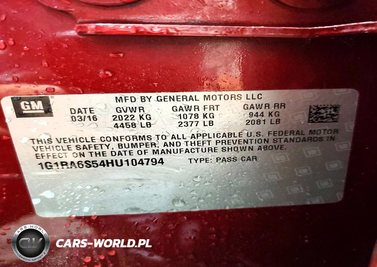 2017 Chevrolet Volt Lt VIN:1G1RA6S54HU104794 - 12