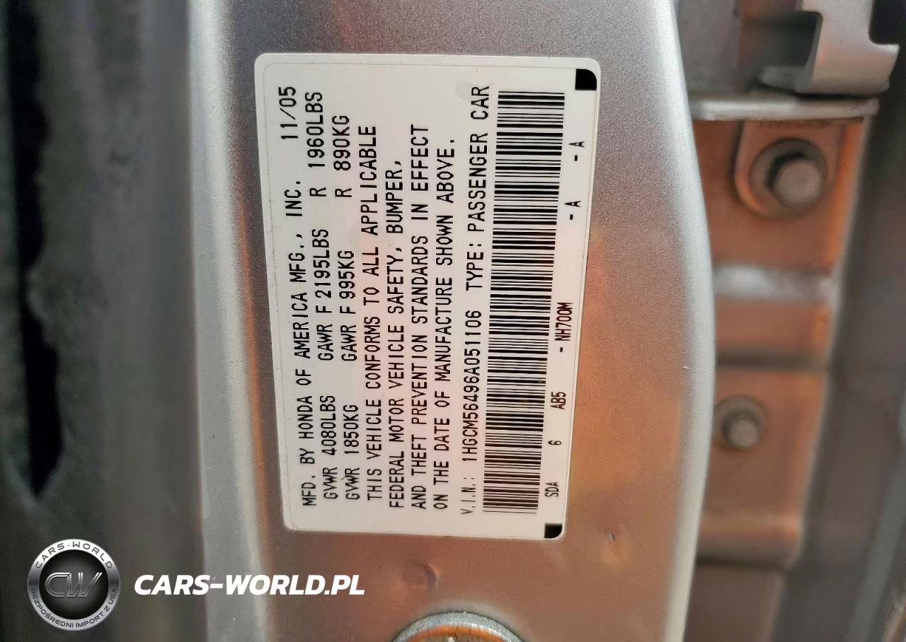 2006 Honda Accord Lx VIN:1HGCM56496A051106 - 12