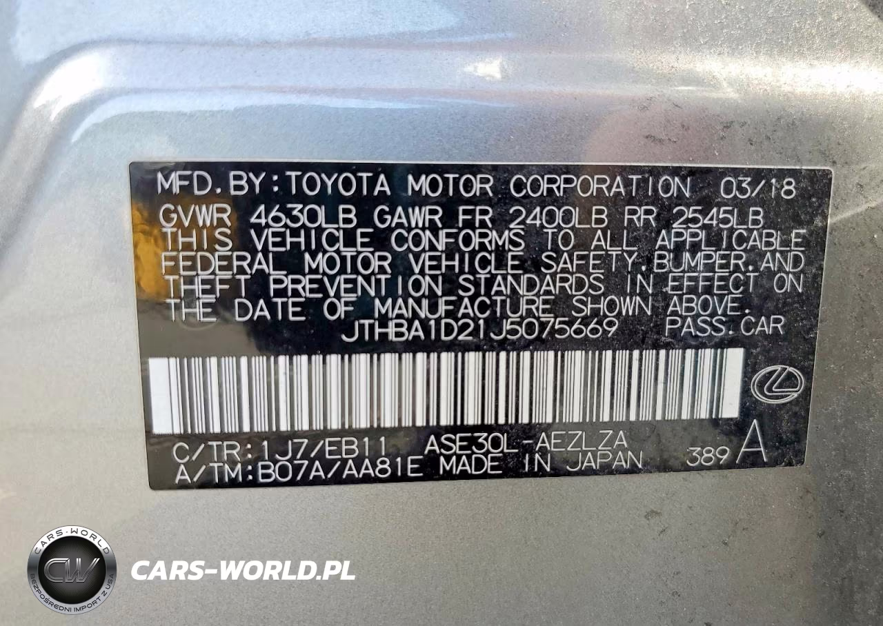 2018 Lexus Is 300 VIN:JTHBA1D21J5075669 - 13