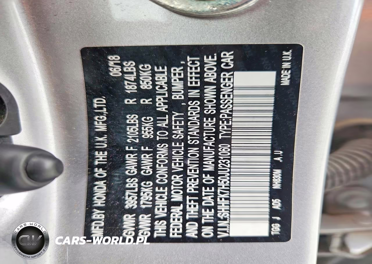 2018 Honda Civic Ex VIN:SHHFK7H50JU231060 - 13