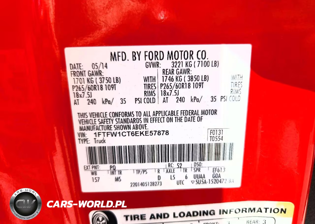 2014 Ford F150 Supercrew VIN:1FTFW1CT6EKE57878 - 12