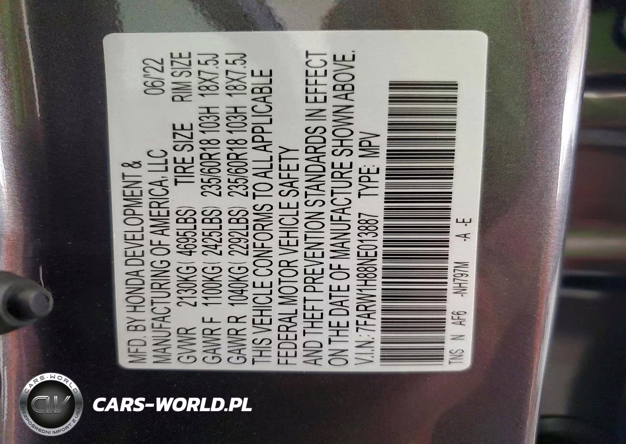 2022 Honda Cr-V Exl VIN:7FARW1H88NE013887 - 13