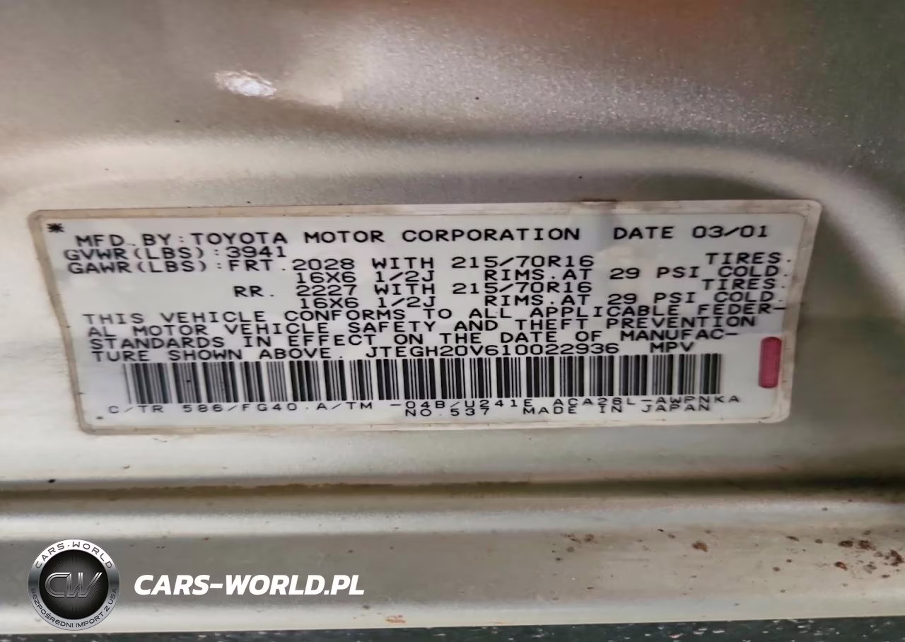 2001 Toyota Rav4 Base VIN:JTEGH20V610022936 - 12