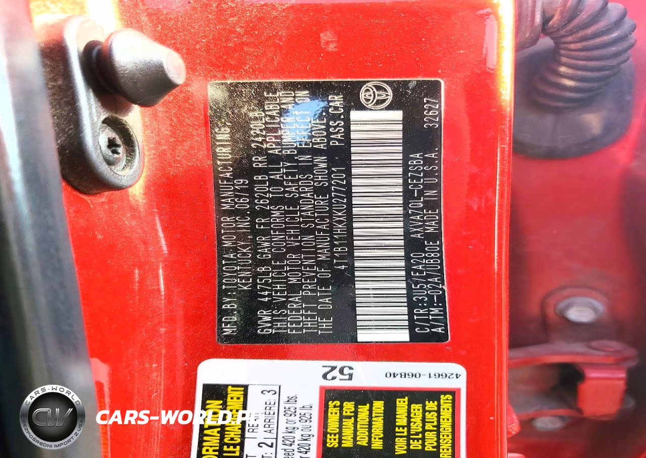 2019 Toyota Camry Se VIN:4T1B11HKXKU277201 - 12