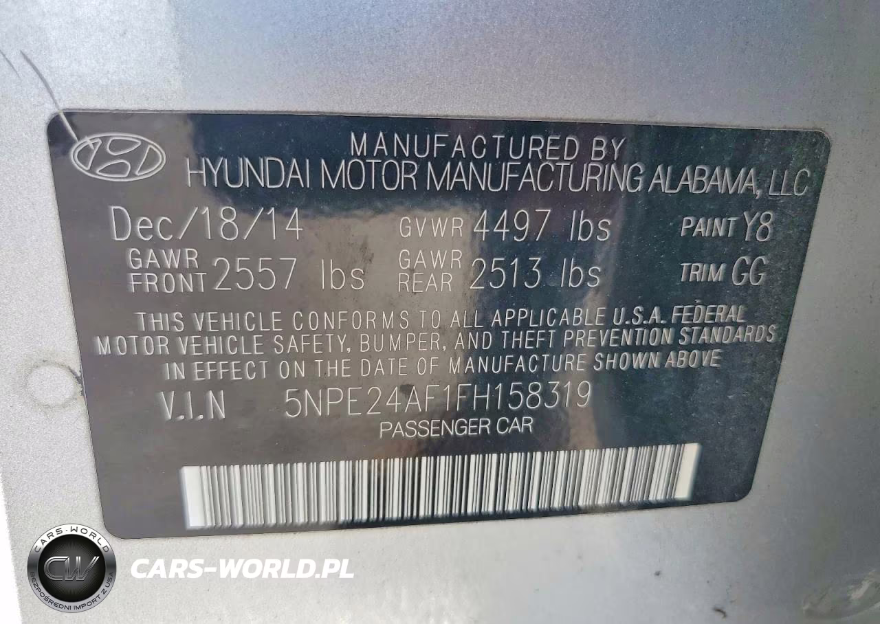 2015 Hyundai Sonata Se VIN:5NPE24AF1FH158319 - 12