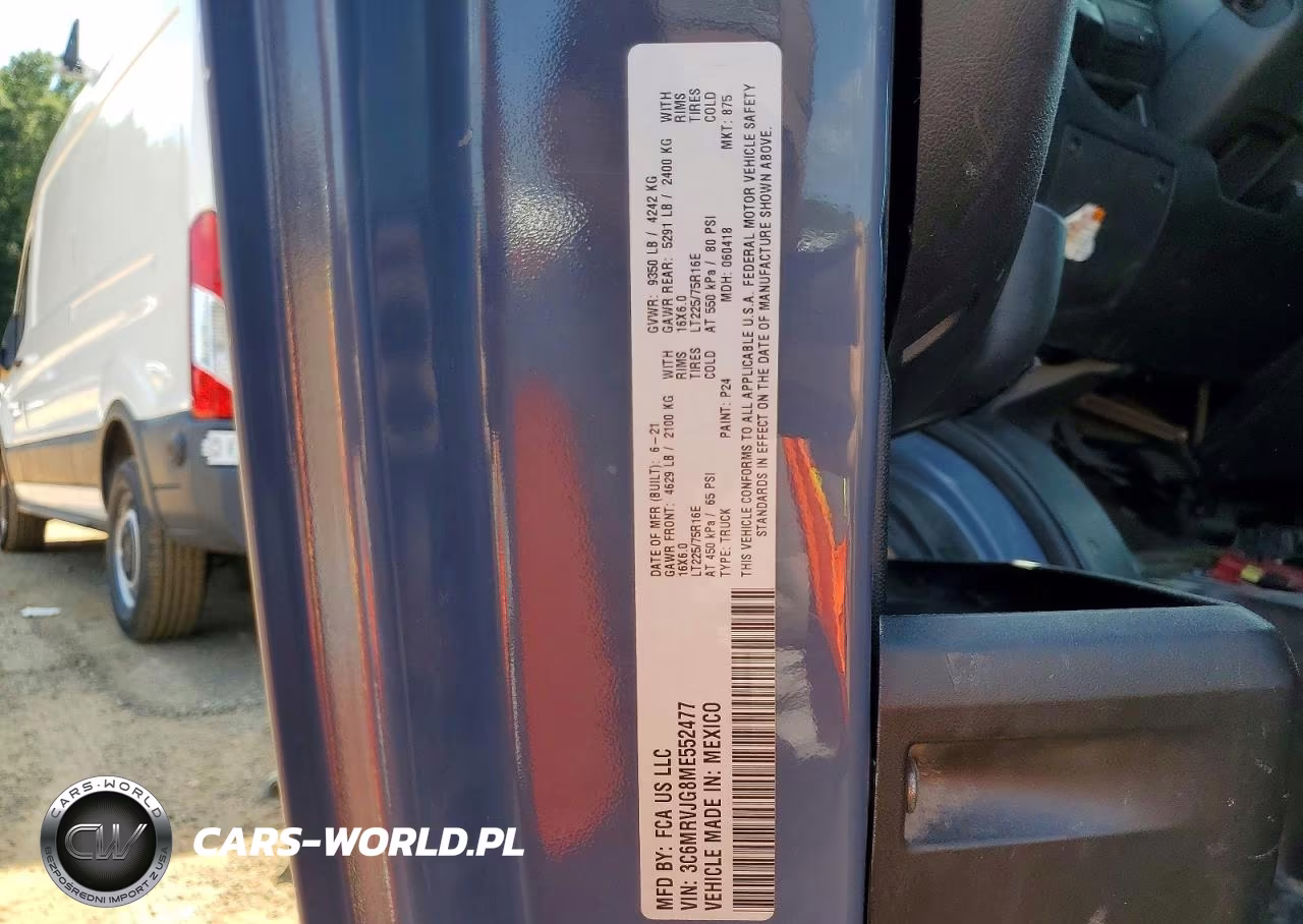 2021 Ram Promaster 3500 3500 High VIN:3C6MRVJG8ME552477 - 13