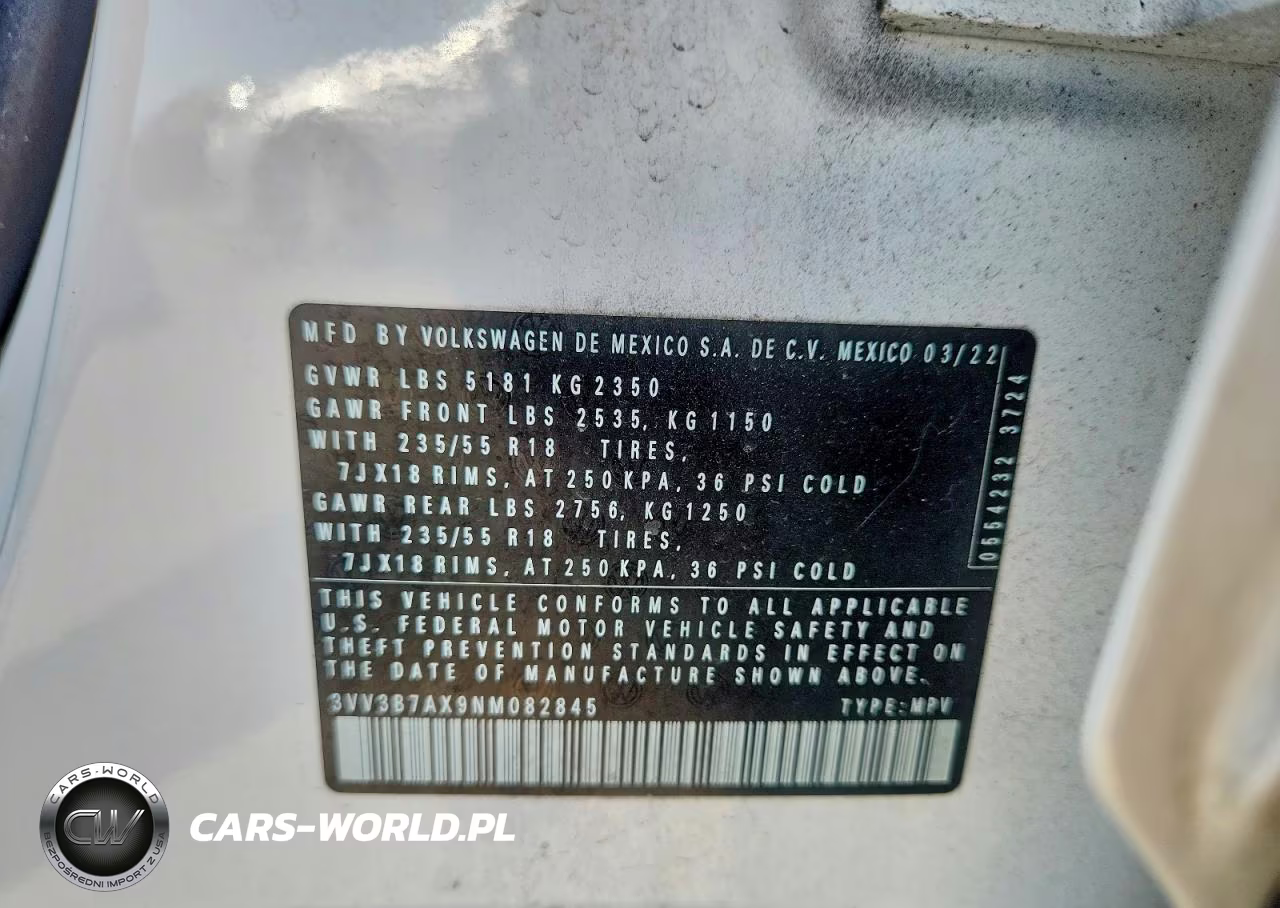 2022 Volkswagen Tiguan Se VIN:3VV3B7AX9NM082845 - 13