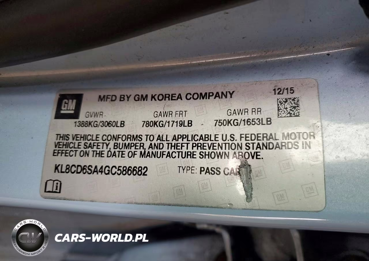 2016 Chevrolet Spark 1Lt VIN:KL8CD6SA4GC586682 - 12
