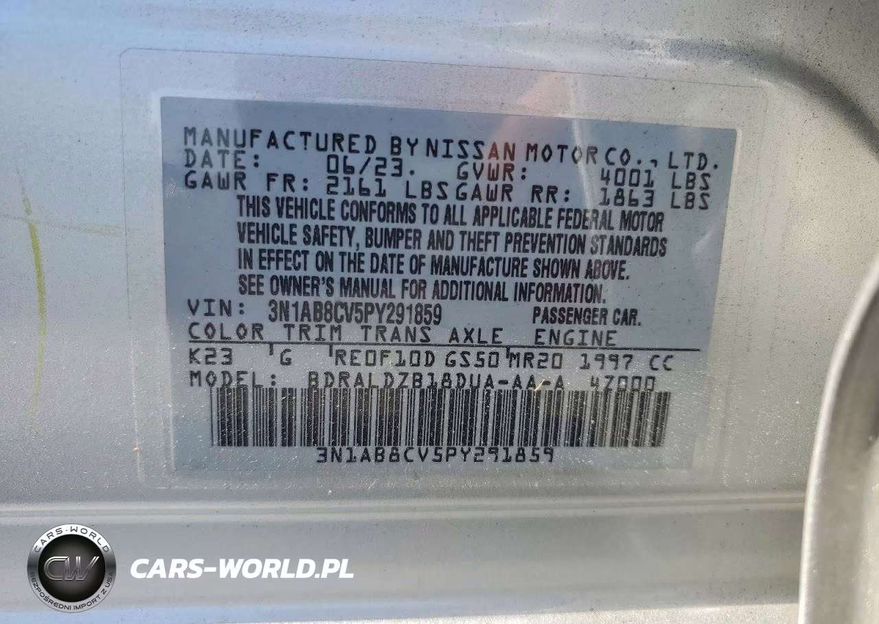 2023 Nissan Sentra Sv VIN:3N1AB8CV5PY291859 - 13