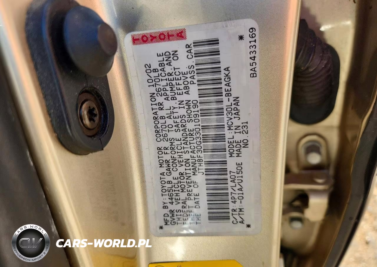 2003 Lexus Es 300 VIN:JTHBF30G330109190 - 13