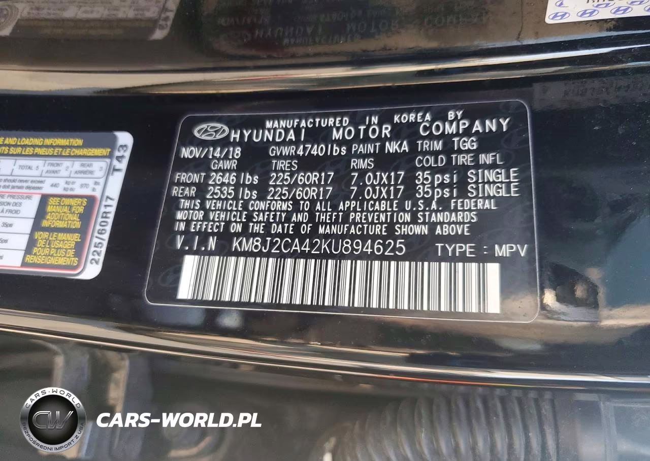 2019 Hyundai Tucson Se VIN:KM8J2CA42KU894625 - 13