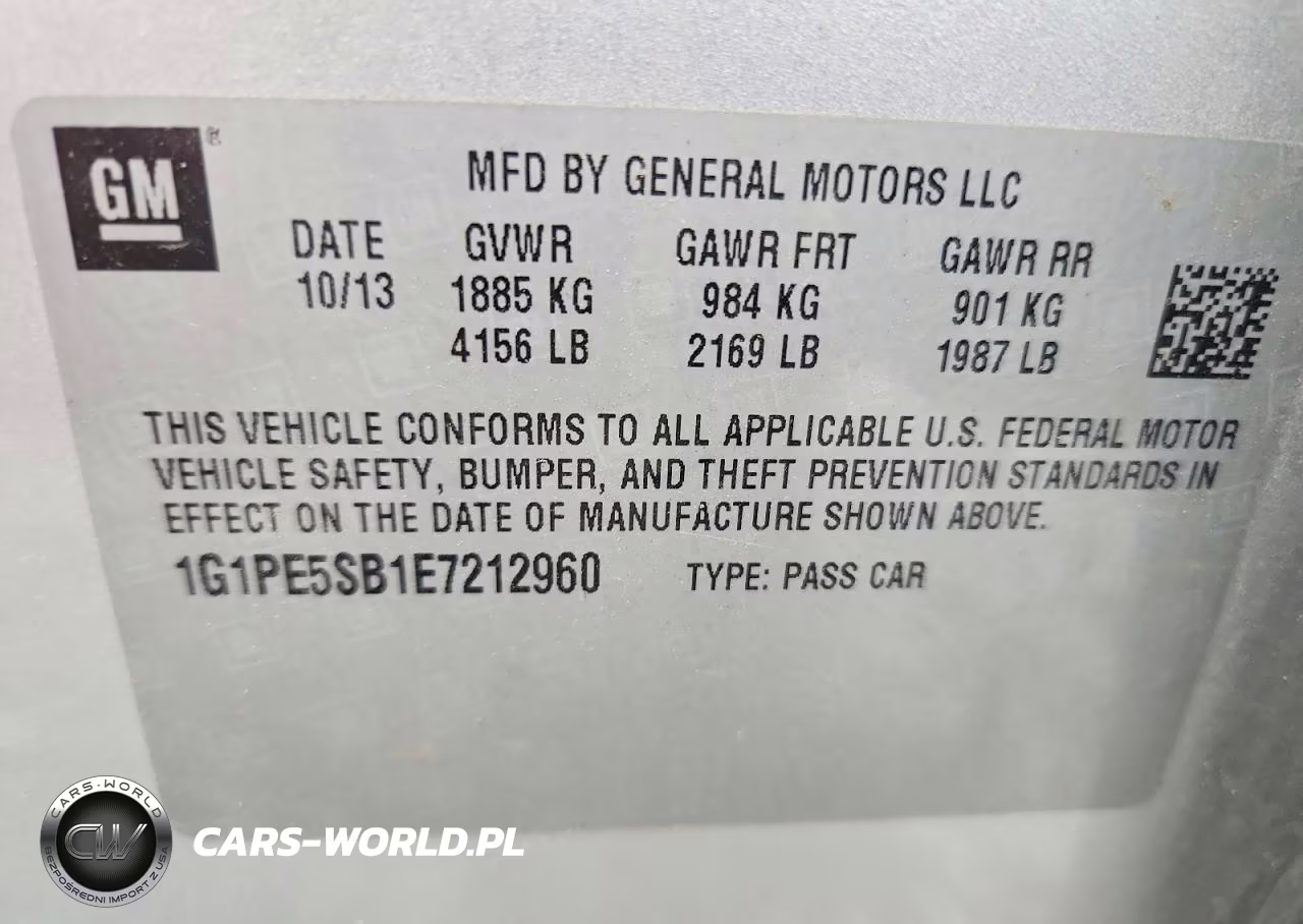 2014 Chevrolet Cruze Lt VIN:1G1PE5SB1E7212960 - 12