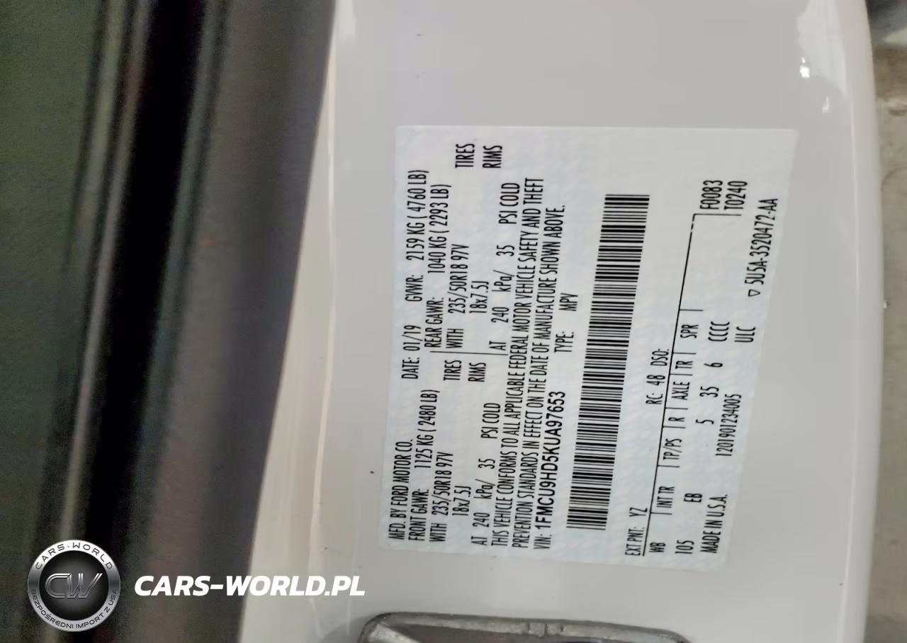 2019 Ford Escape Sel VIN:1FMCU9HD5KUA97653 - 13