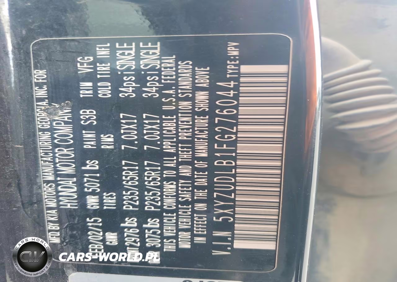 2015 Hyundai Santa Fe Sport 2.4L VIN:5XYZUDLB1FG276044 - 13