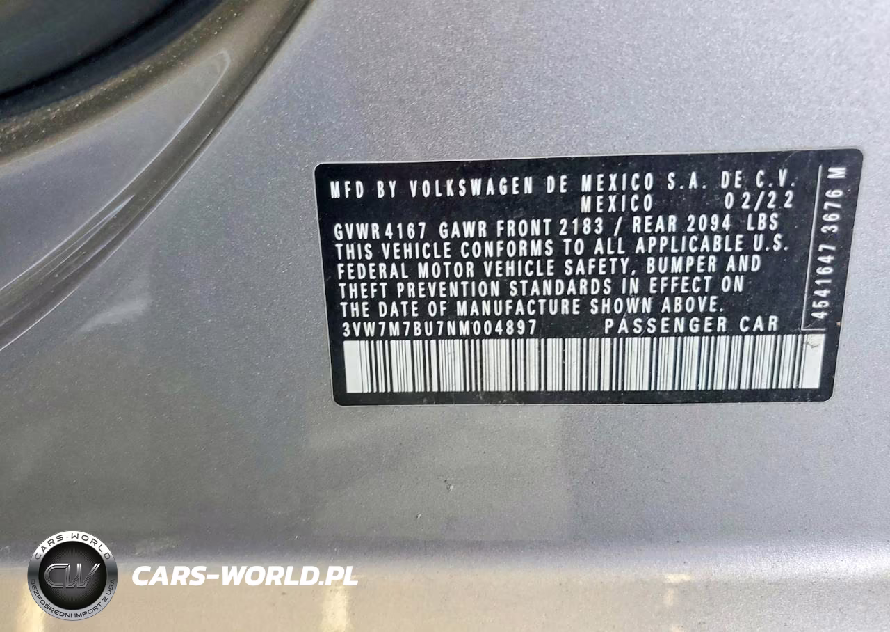 2022 Volkswagen Jetta Se VIN:3VW7M7BU7NM004897 - 12