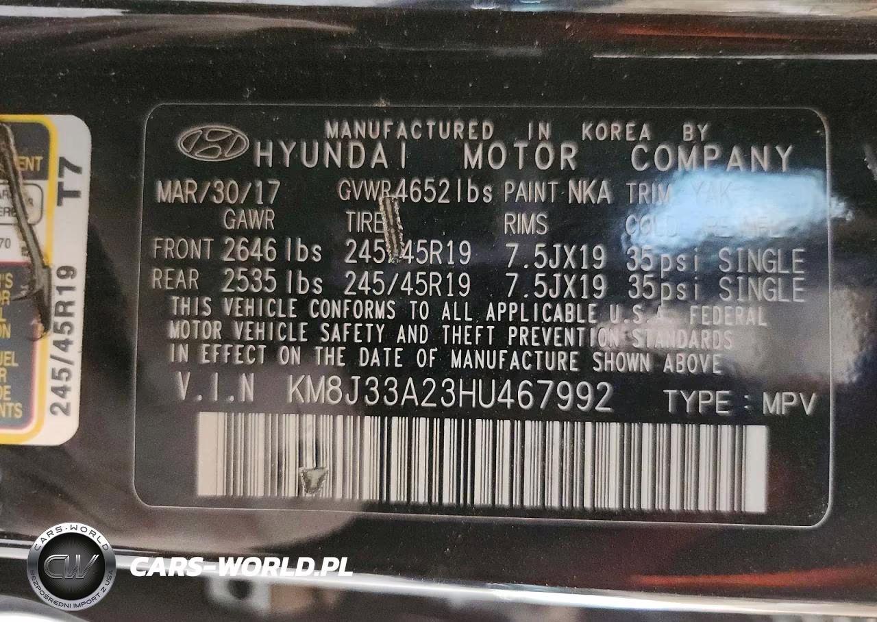 2017 Hyundai Tucson Limited VIN:KM8J33A23HU467992 - 12