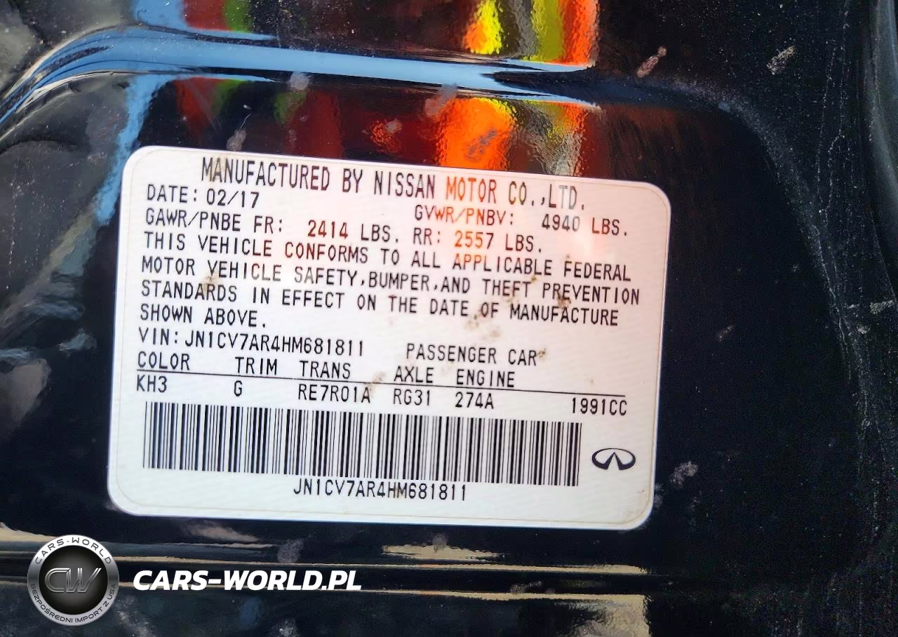 2017 Infiniti Q50 2.0T VIN:JN1CV7AR4HM681811 - 12
