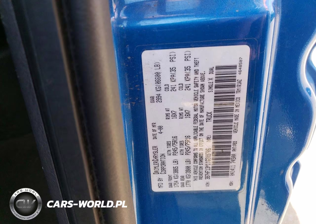 2001 Dodge Ram 1500 VIN:3B7HF13Y11G209706 - 12