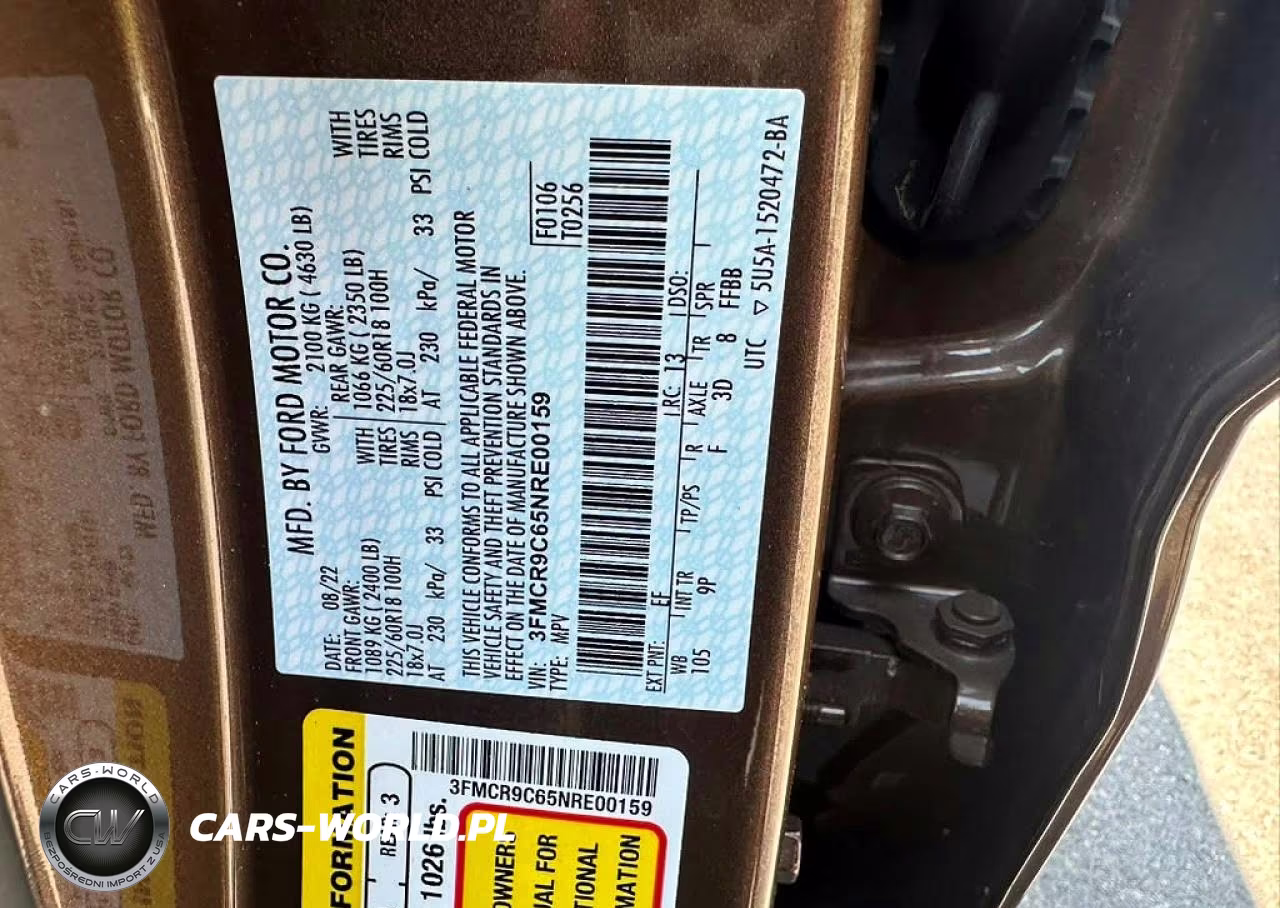 2022 Ford Bronco Sport Outer Banks VIN:3FMCR9C65NRE00159 - 10