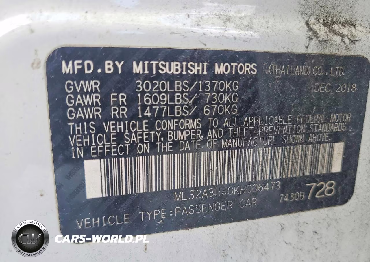 2019 Mitsubishi Mirage Es VIN:ML32A3HJ0KH006473 - 12