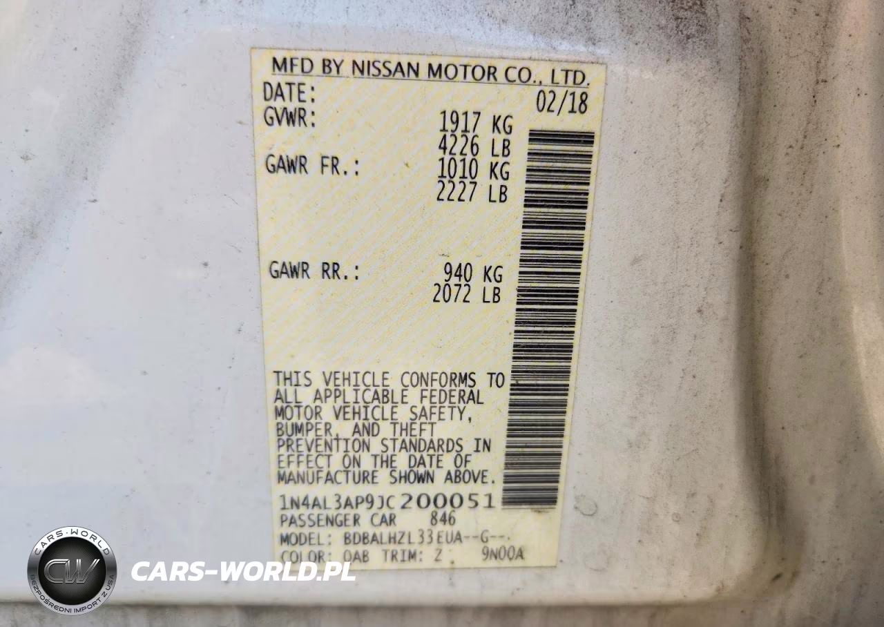 2018 Nissan Altima 2.5 Sr VIN:1N4AL3AP9JC200051 - 12