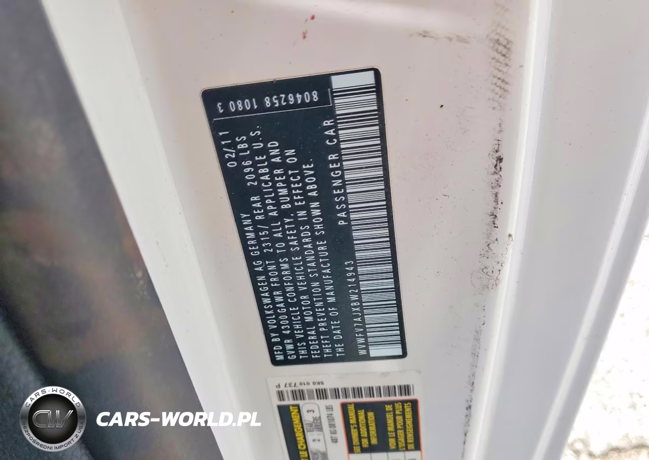 2011 Volkswagen Gti VIN:WVWFV7AJXBW214943 - 12