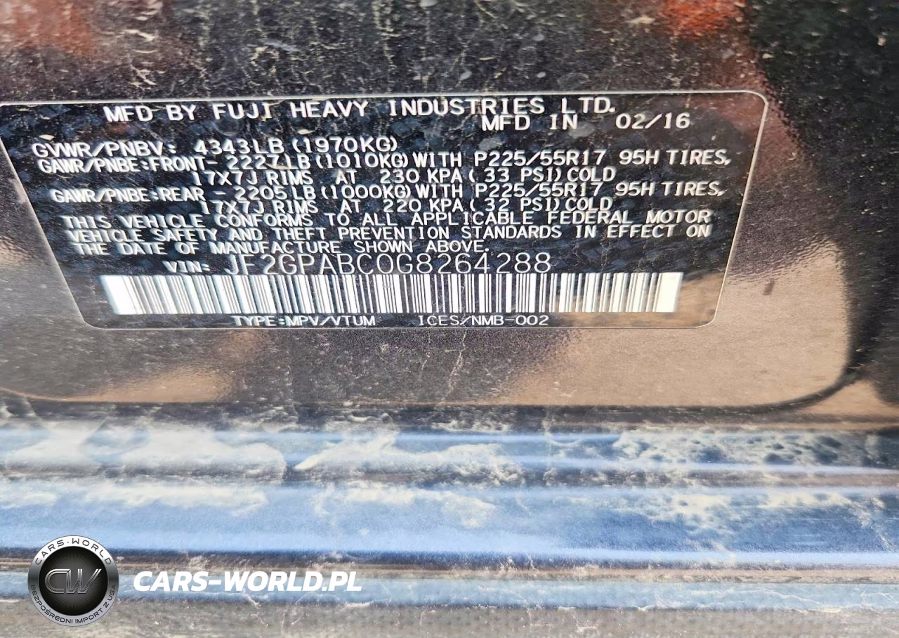 2016 Suba Crosstrek VIN:JF2GPABC0G8264288 - 14