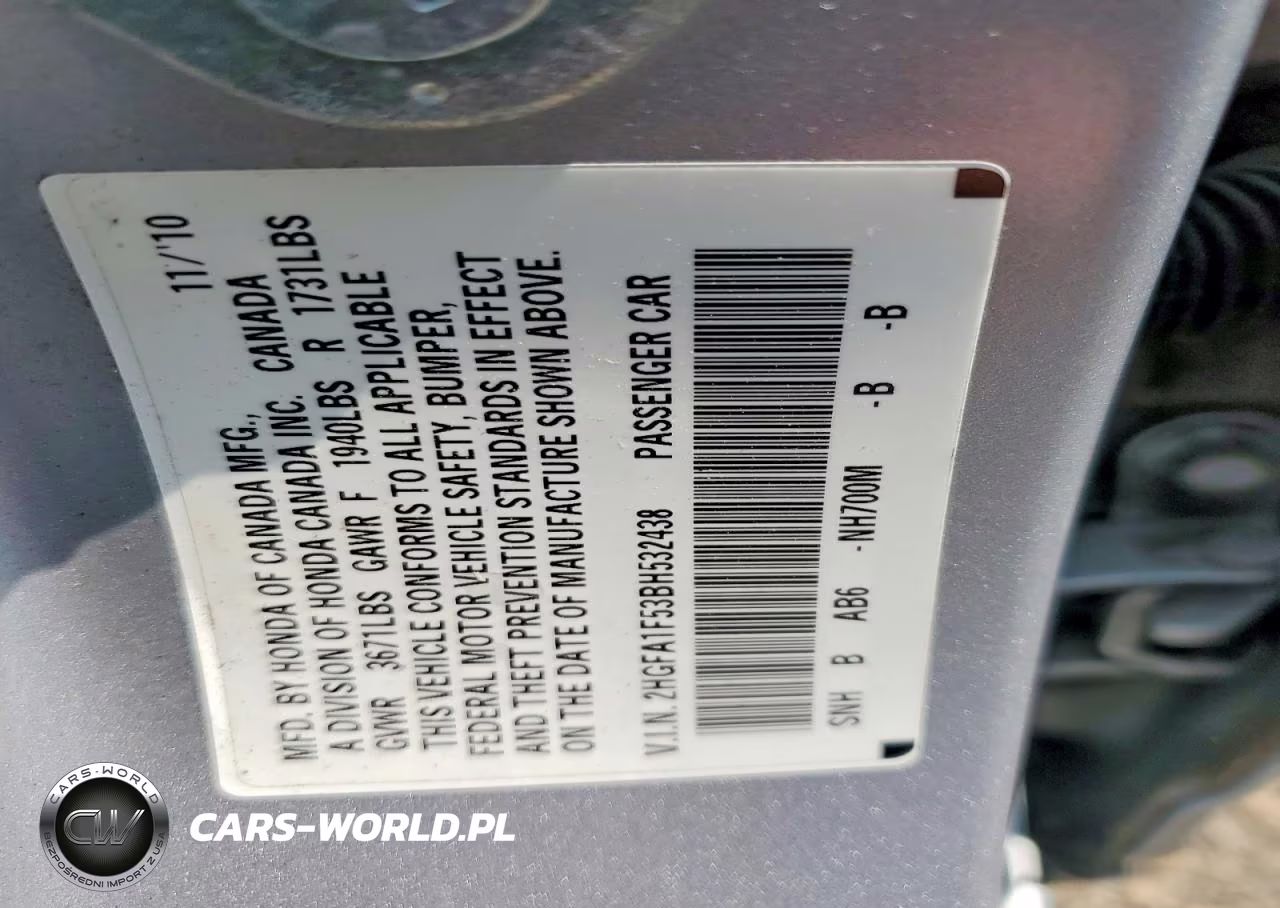 2011 Honda Civic Lx VIN:2HGFA1F53BH532438 - 12