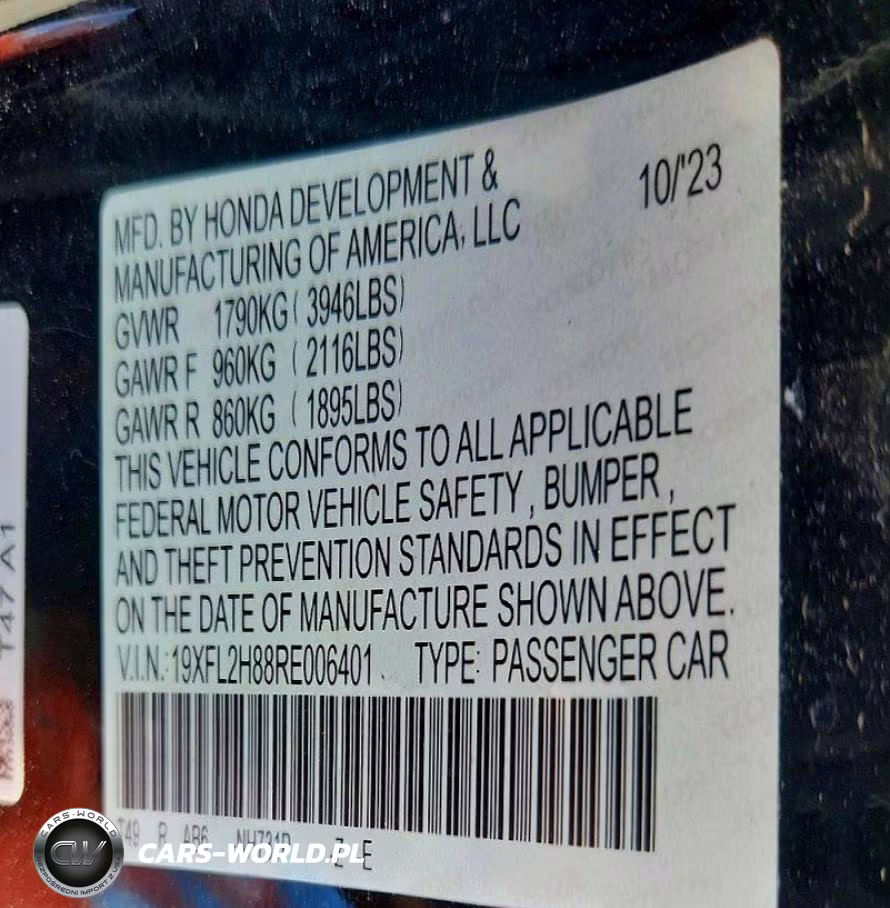 2024 Honda Civic Sport VIN:19XFL2H88RE006401 - 12