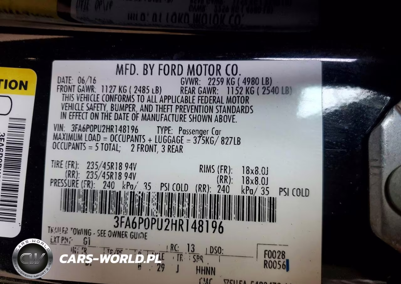 2017 Ford Fusion Se Phev VIN:3FA6P0PU2HR148196 - 13