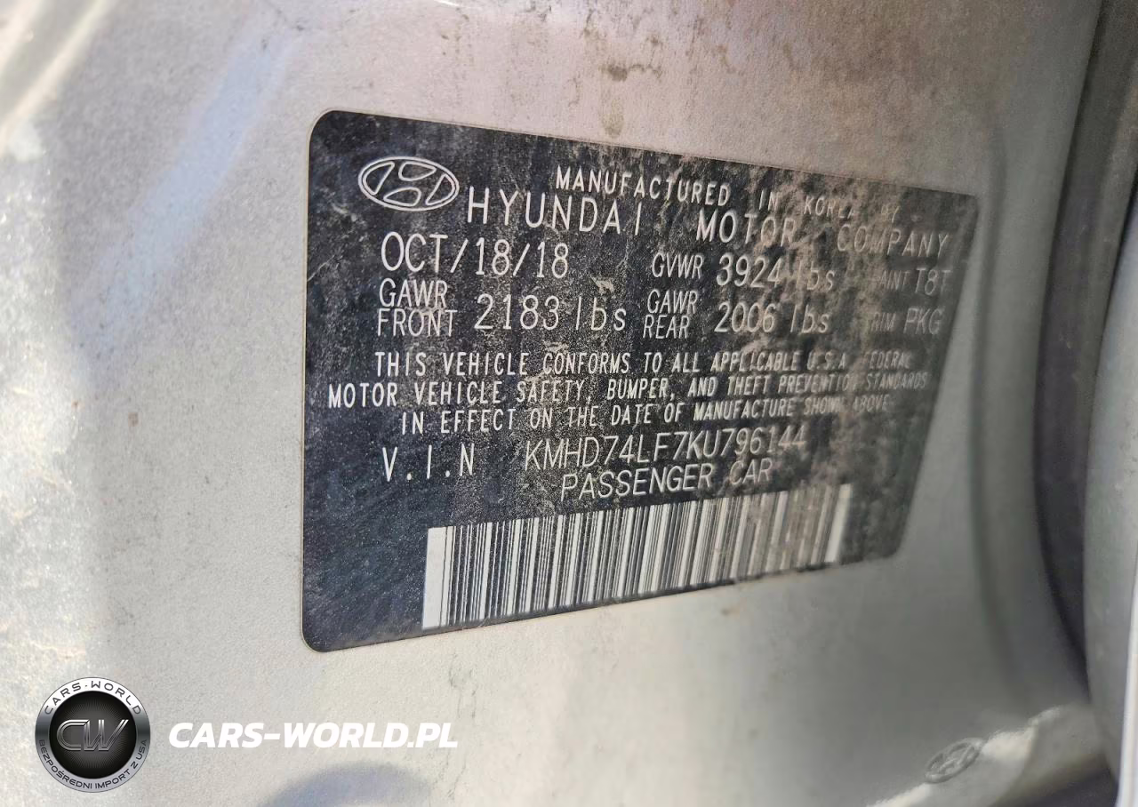 2019 Hyundai Elantra Se VIN:KMHD74LF7KU796144 - 12