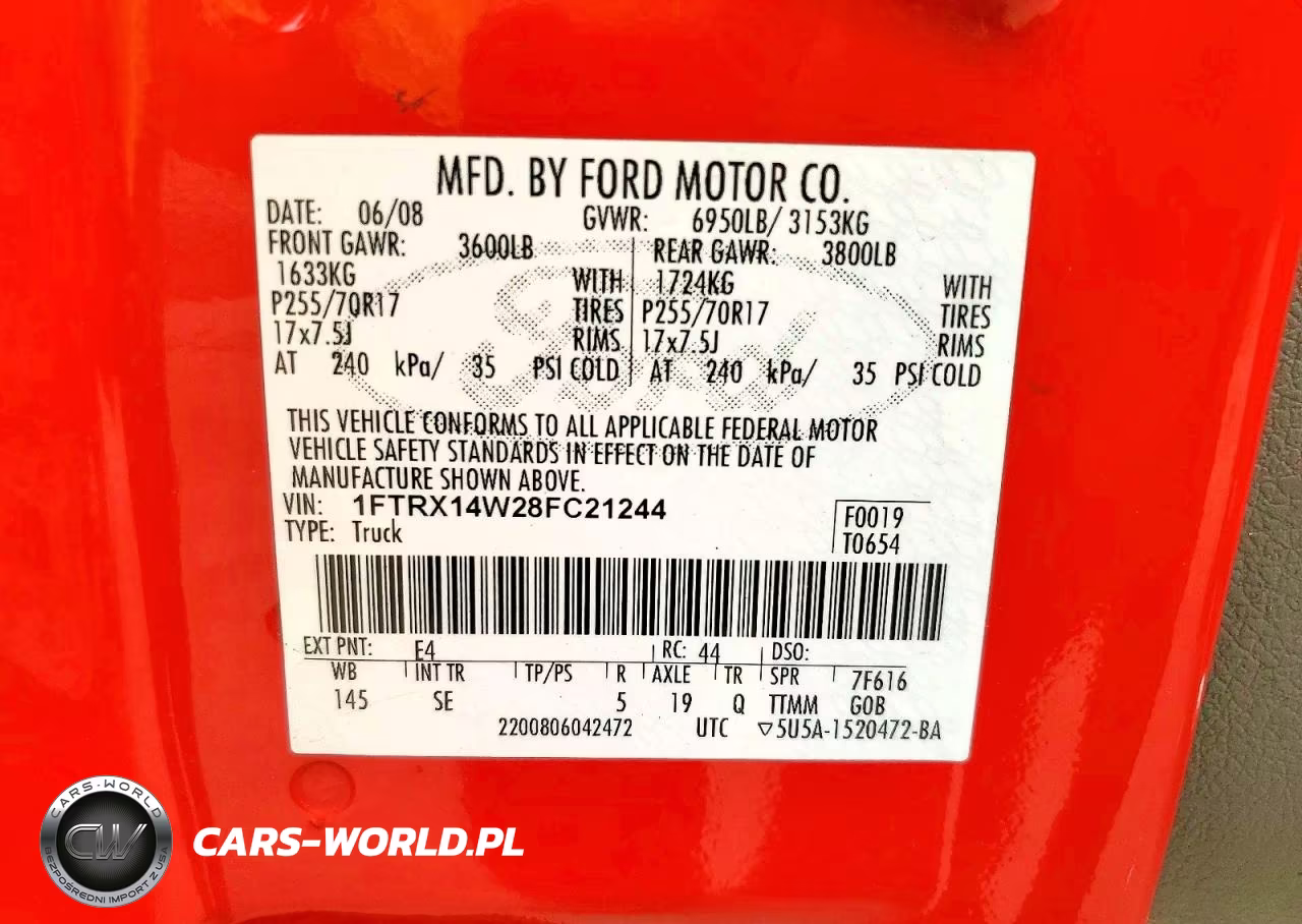 2008 Ford F150 VIN:1FTRX14W28FC21244 - 12