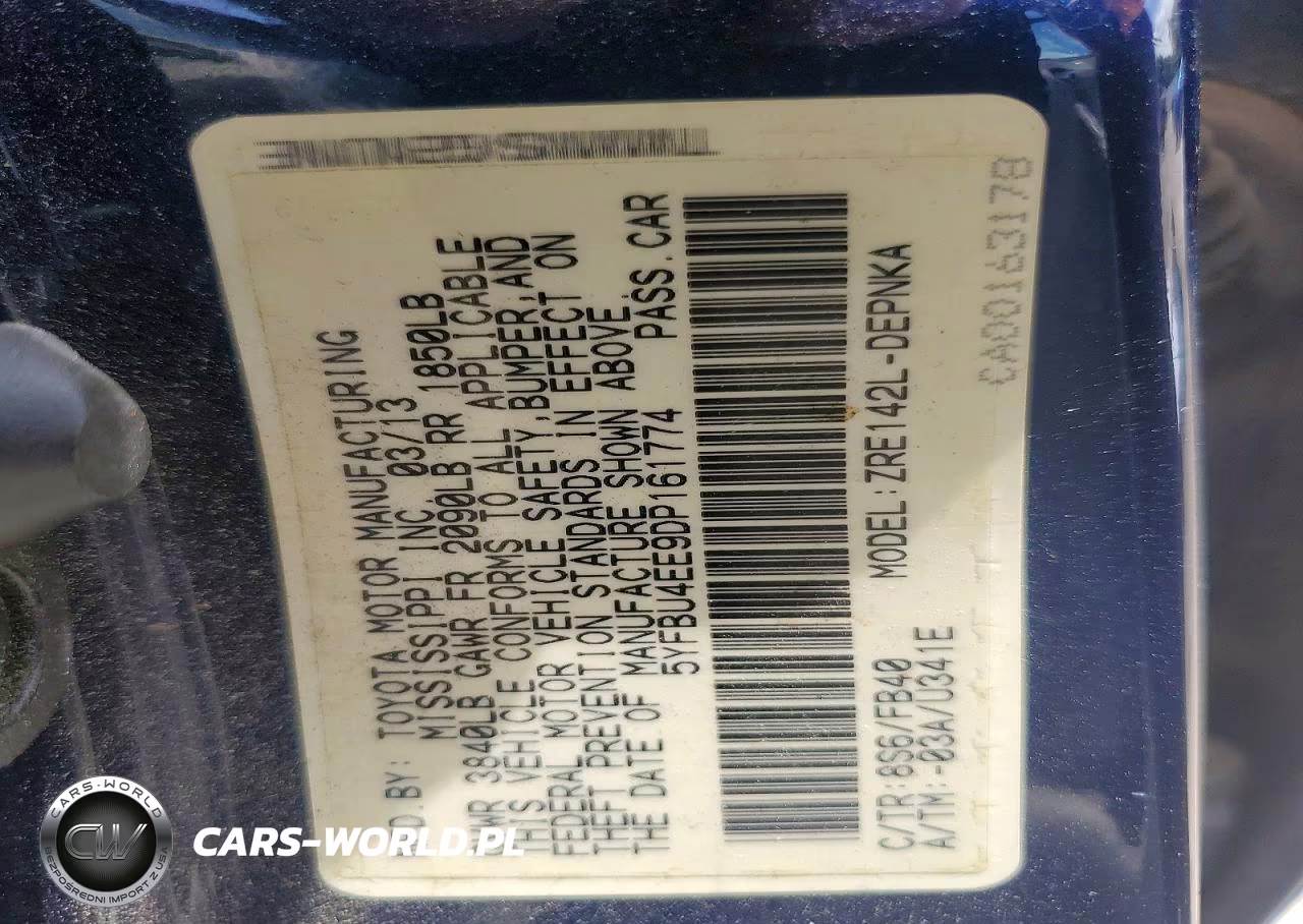 2013 Toyota Corolla Le VIN:5YFBU4EE9DP161774 - 12