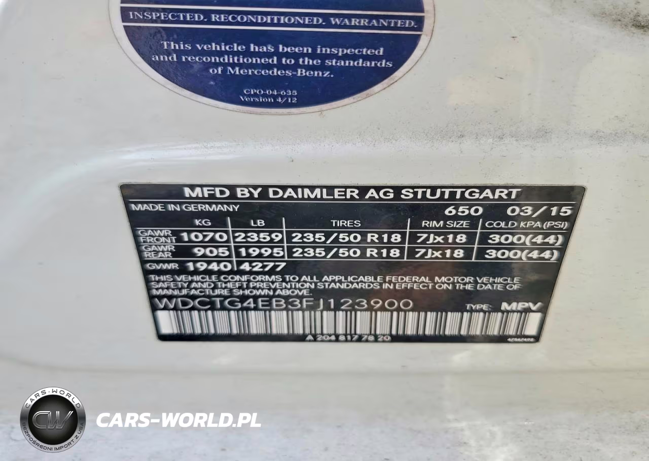 2015 Mercedes-Benz Gla 250 VIN:WDCTG4EB3FJ123900 - 13