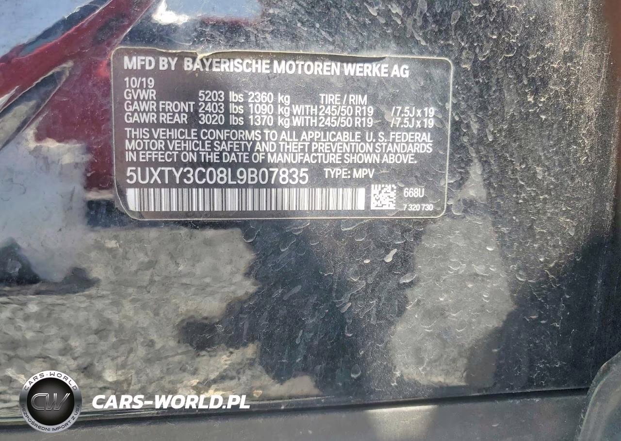 2020 BMW X3 Sdrive30I VIN:5UXTY3C08L9B07835 - 12