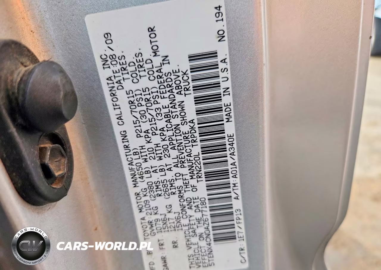 2010 Toyota Tacoma Base VIN:5TENX4CN0AZ677180 - 13